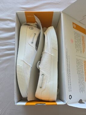 Timberland Cream Canvas Slip-On Sneakers